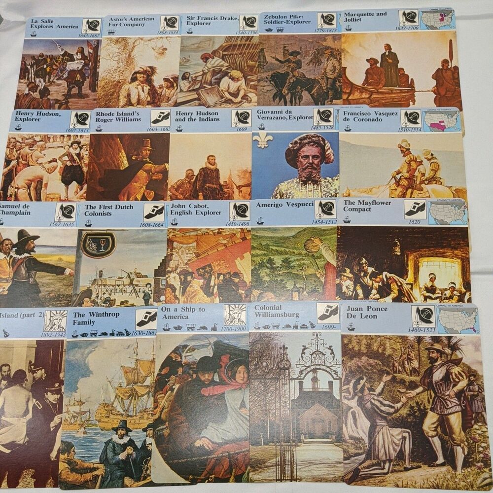 Lot Of (20) Coming To America Panarizon Cards History Politics Travel